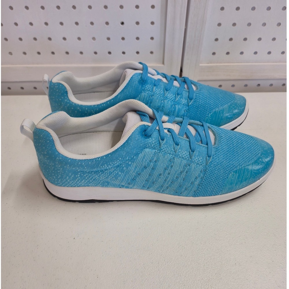 Drew Galaxy Women's 12 WW Light Blue Textile Slip Resistant Walking Sneakers